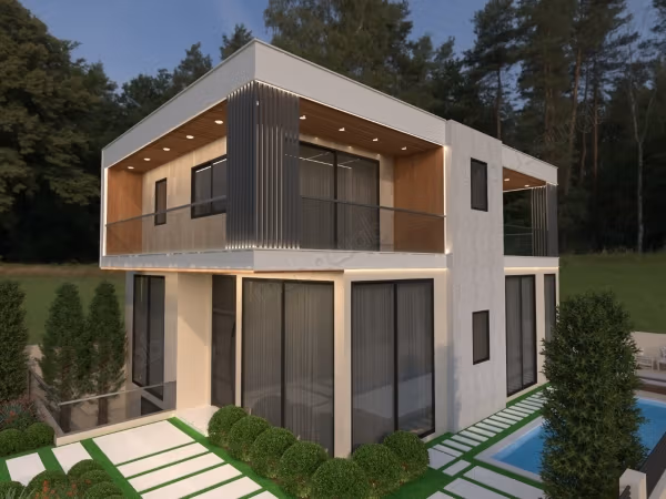 Villa moderna in costruzione in vendita