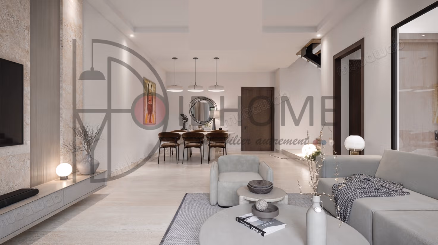 A vendre luxueux appartement S2 de 123m² à Manzeh 9C