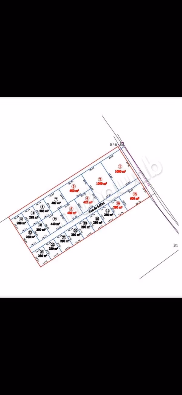 Vente de terrain à hammamet sud Sidi s3id. 
Surface de 600 m²