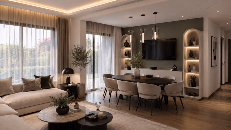 In affitto stupendo appartamento nuovo a livello giardino con 2 camere da letto