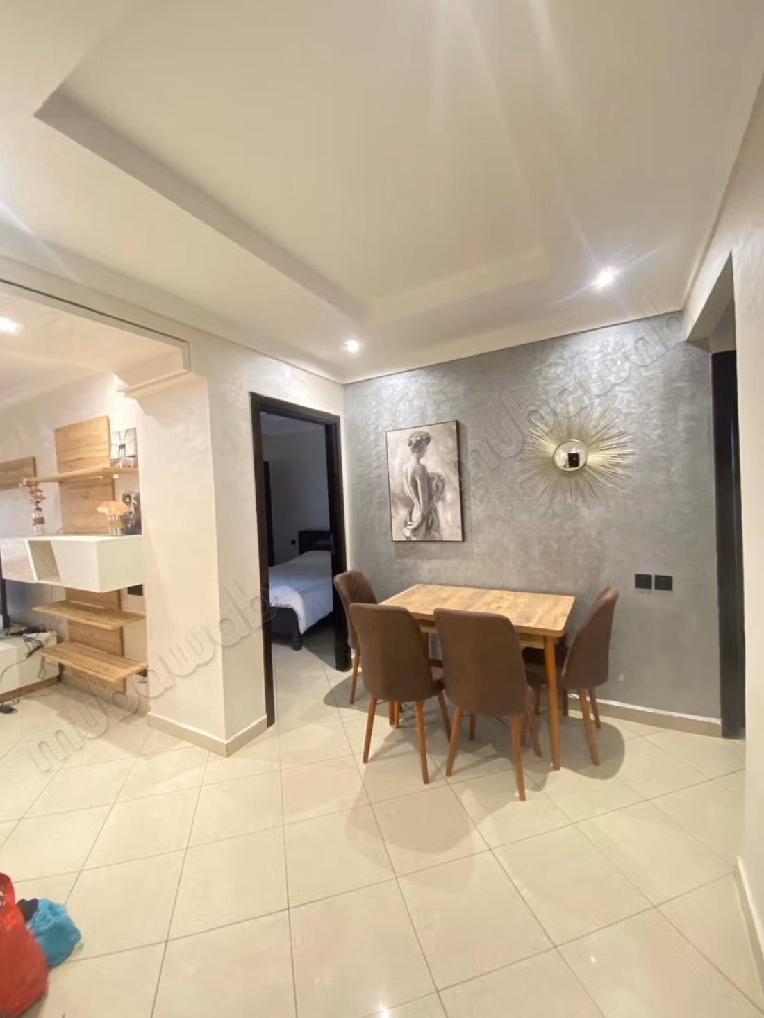 Location d'un appartement à Dar Bouazza. Surface de 100 m². Bien meublé