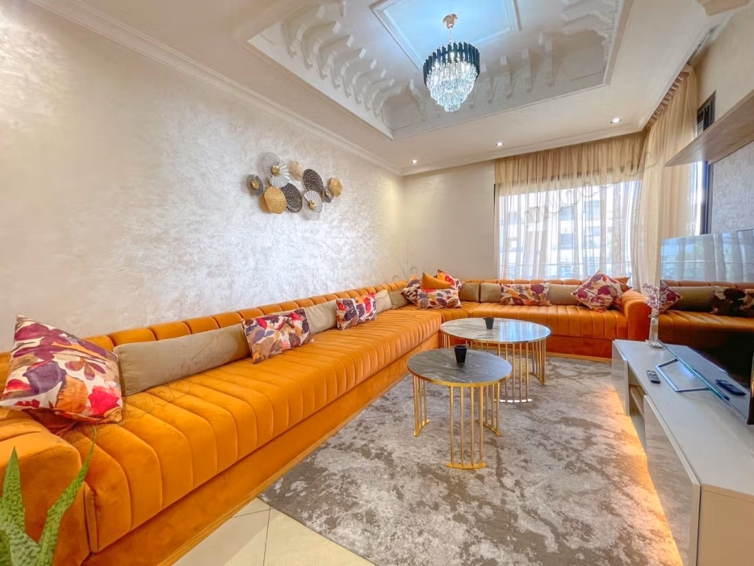 Location d'un appartement à Dar Bouazza. Surface de 100 m². Bien meublé