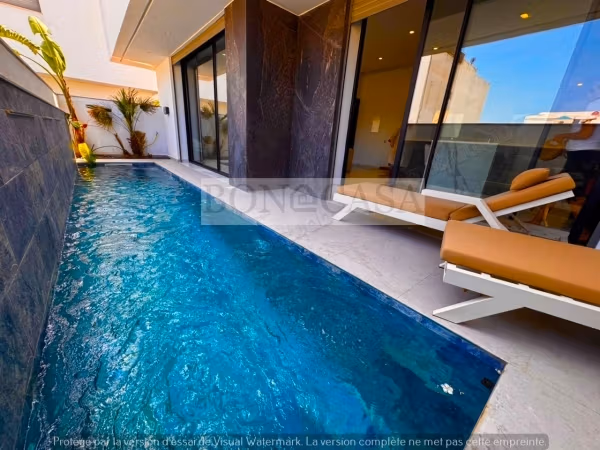 Villa neuve S3 vue mer meublée à louer à la Marsa