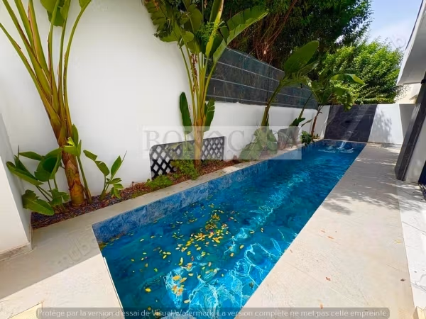 Villa neuve S3 vue mer meublée à louer à la Marsa