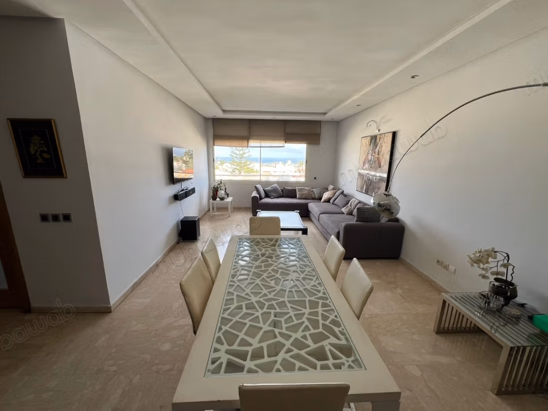 Location appart meublé 3 ch vue mer 
Ain Diab