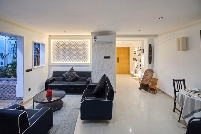 75m² furnished studio with terrace in the city center