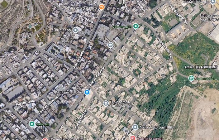 Terrain commercial et habitation de 940 m² à tunis