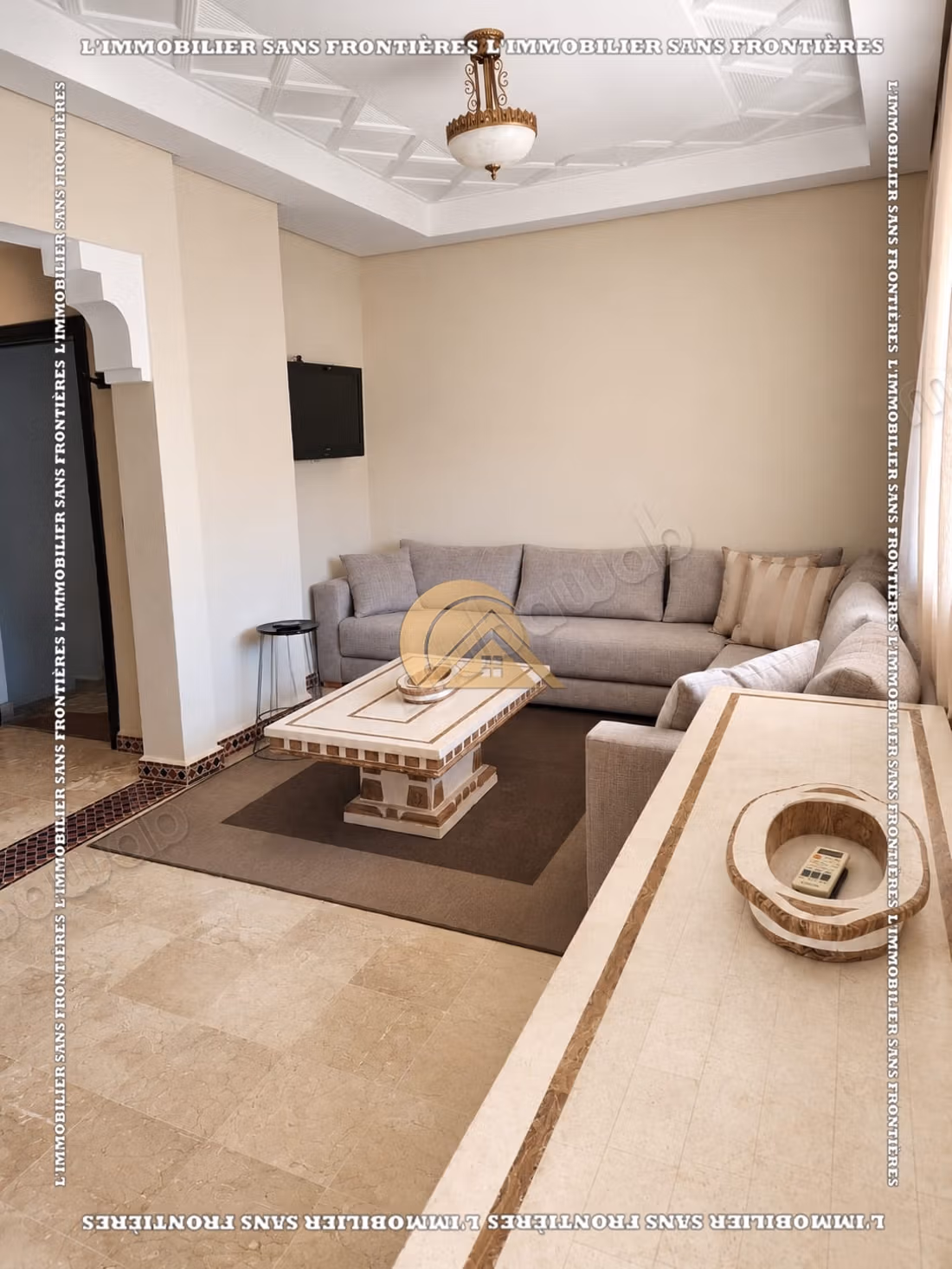 Furnished apartment for rent on the Casablanca road with a shared pool
