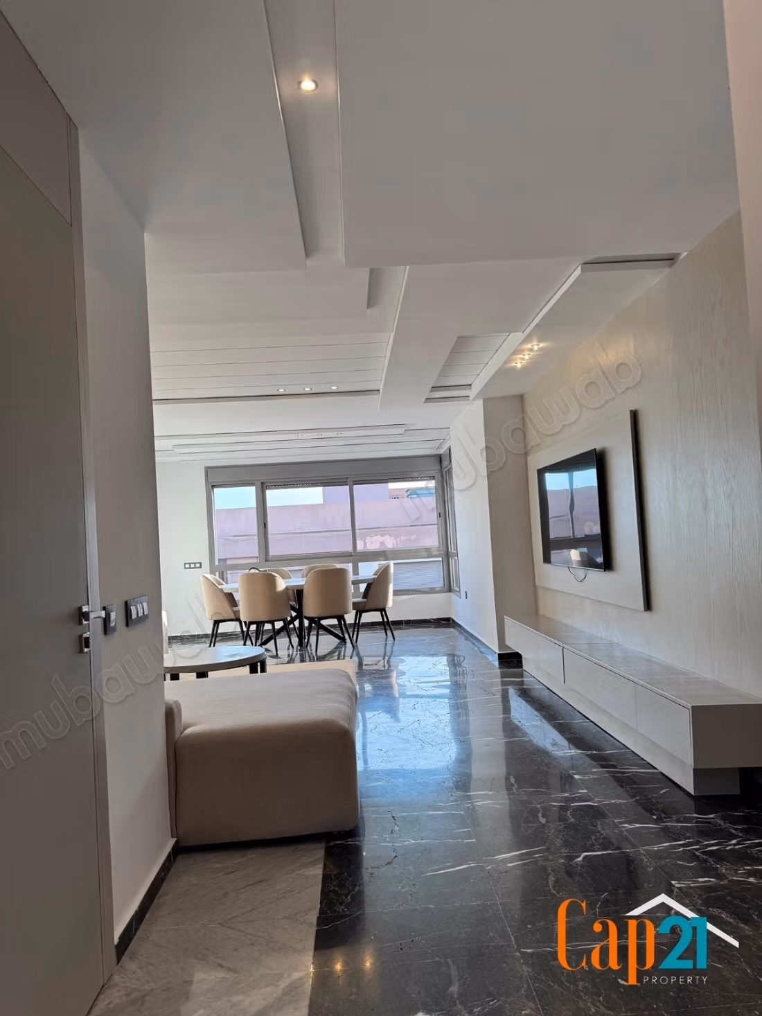 Furnished apartment with garden and pool for rent