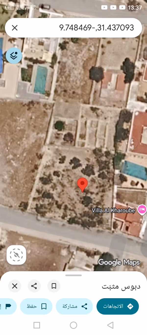 Land for sale in Ghazoua. Total area 1255 m²