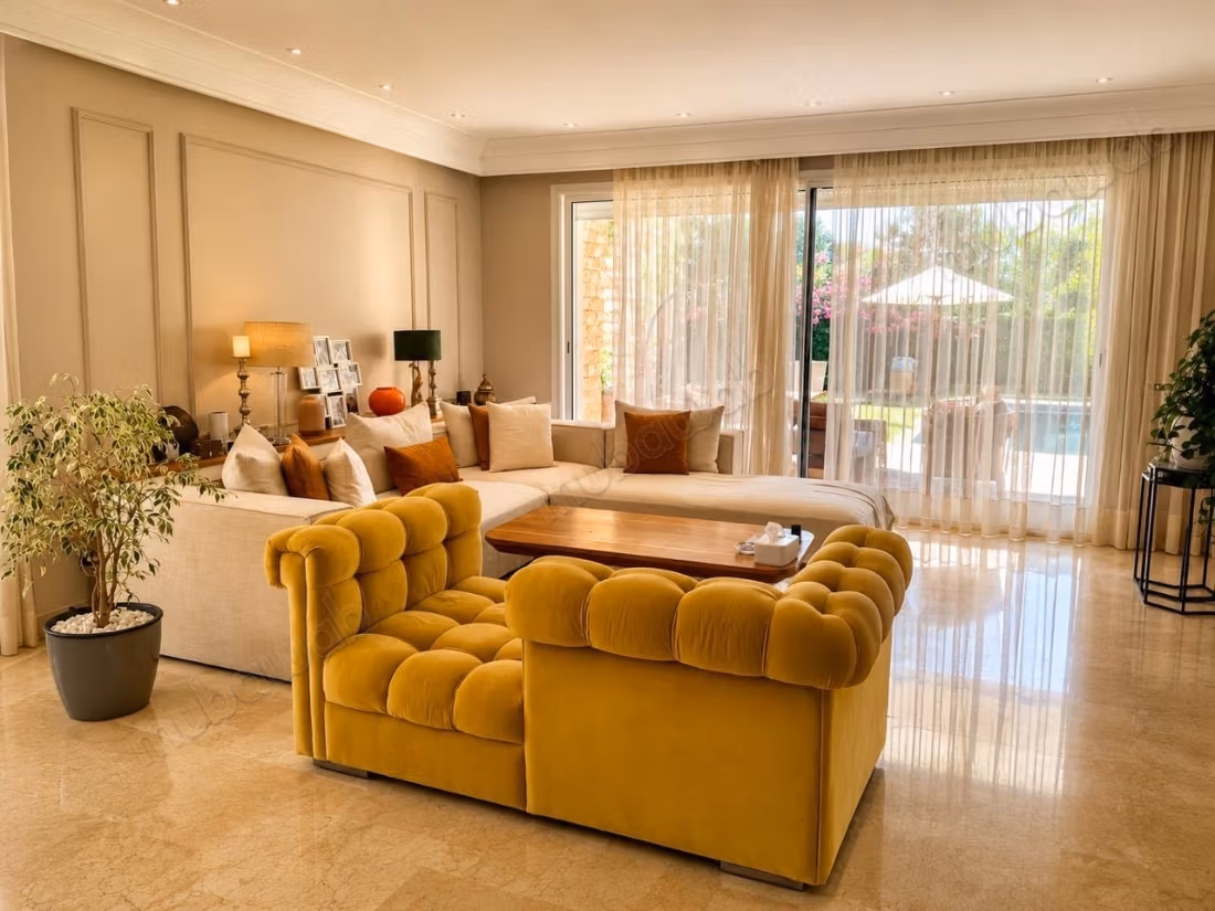 Luxe villa te koop in Dar Bouazza. Totale oppervlakte 741 m². Goed ingericht