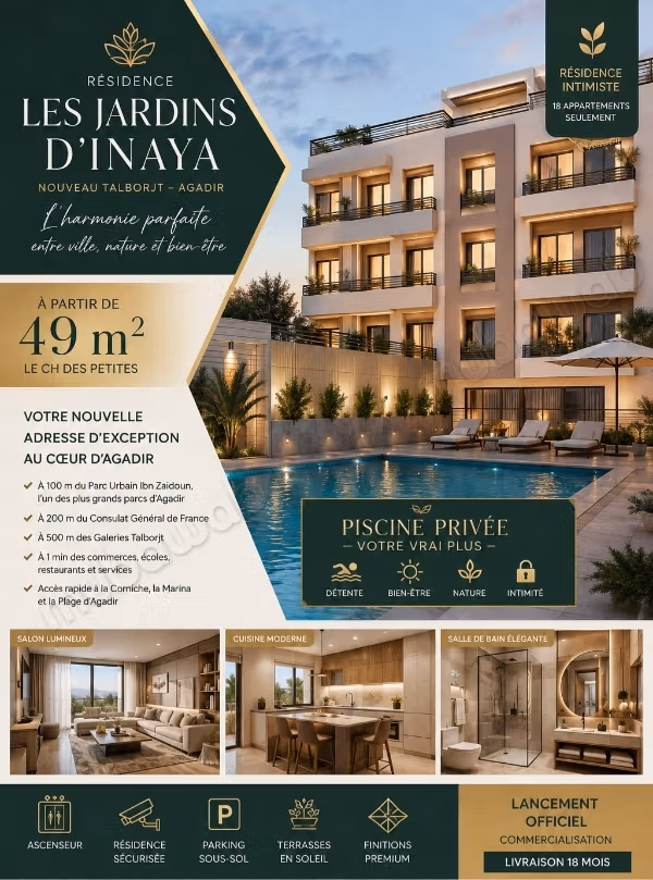 Résidence avec Piscine JARDIN D'INAYA