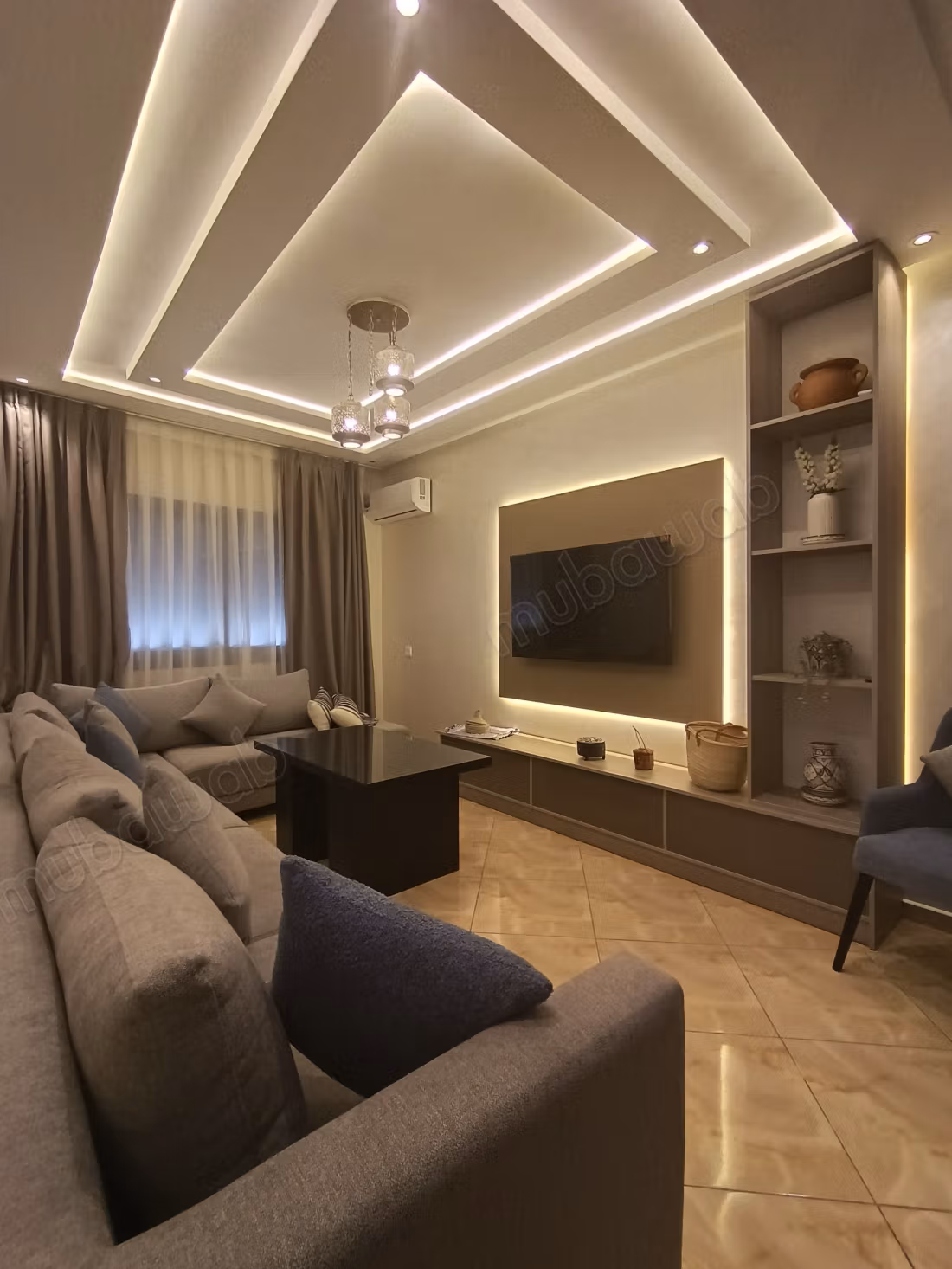 Apartments for rent in Chefchaouen. Total area 55 m². Traditional Moroccan living room, secure residence