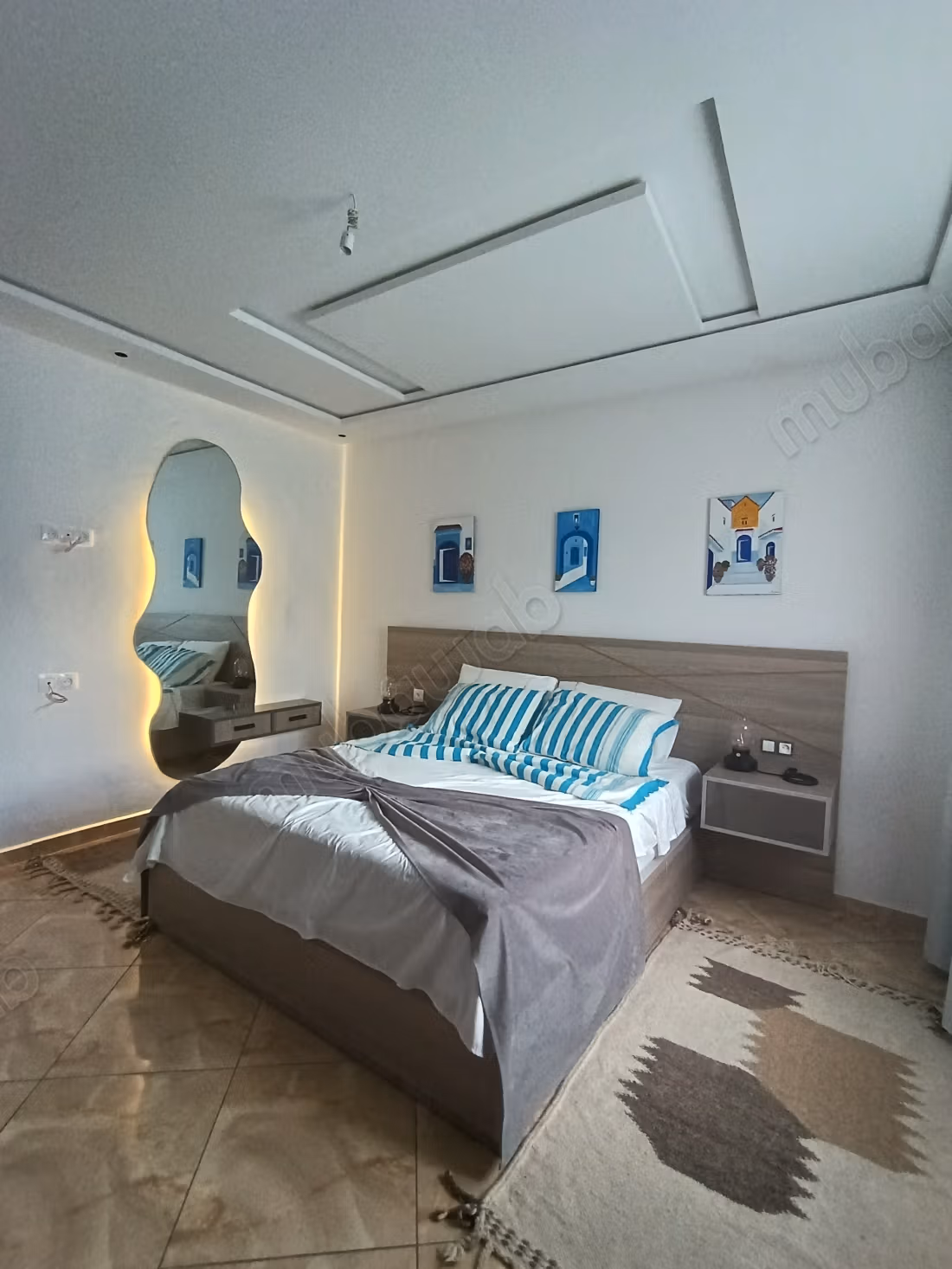 Apartments for rent in Chefchaouen. Total area 55 m². Traditional Moroccan living room, secure residence