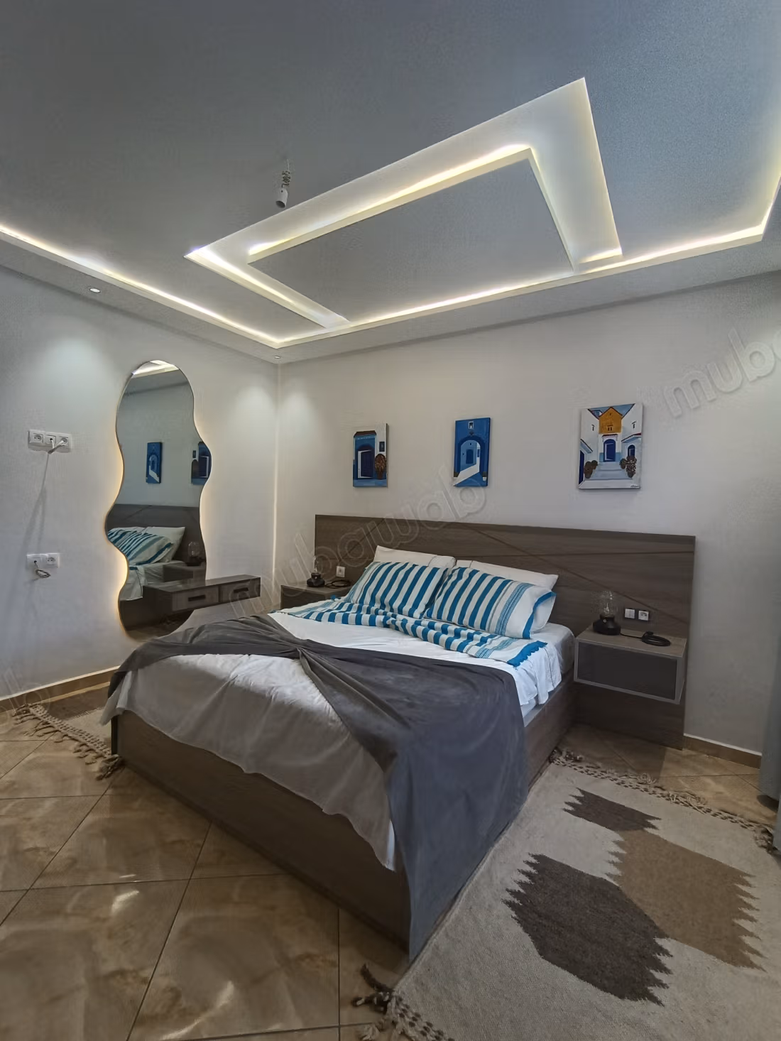 Apartments for rent in Chefchaouen. Total area 55 m². Traditional Moroccan living room, secure residence