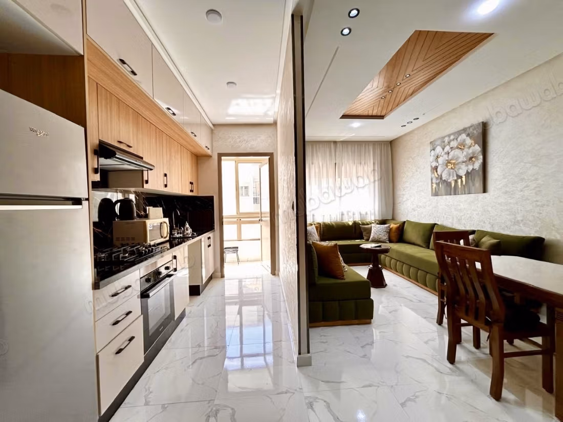 Prachtig appartement te huur in Dar Bouazza. Oppervlakte 54 m². Gemeubileerd