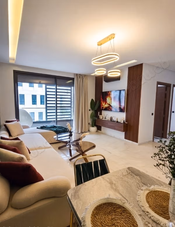 Ubicación de un apartamento en Casablanca Finance City. 2 habitaciones. Bien amueblado