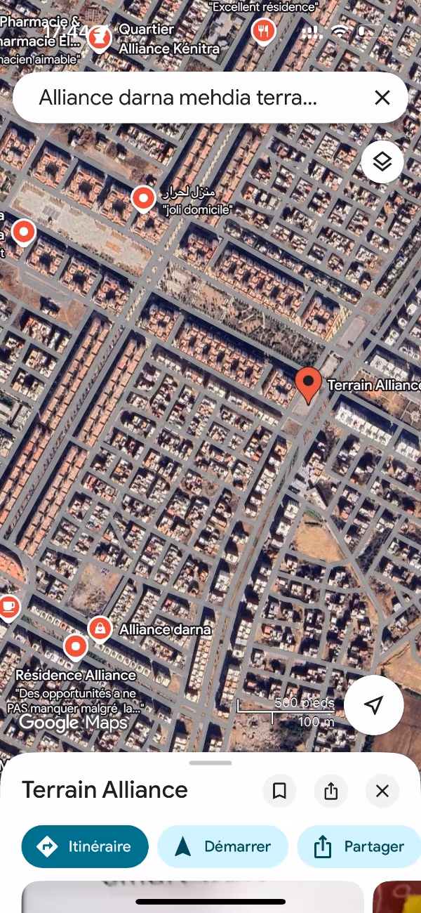 Vente de terrain à Mehdia.
Superficie 100 m²