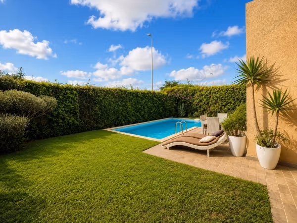 Villa de haut standing à vendre à Dar Bouazza.
Surface de 430 m².
Salon typique marocain, résidence sécurisée