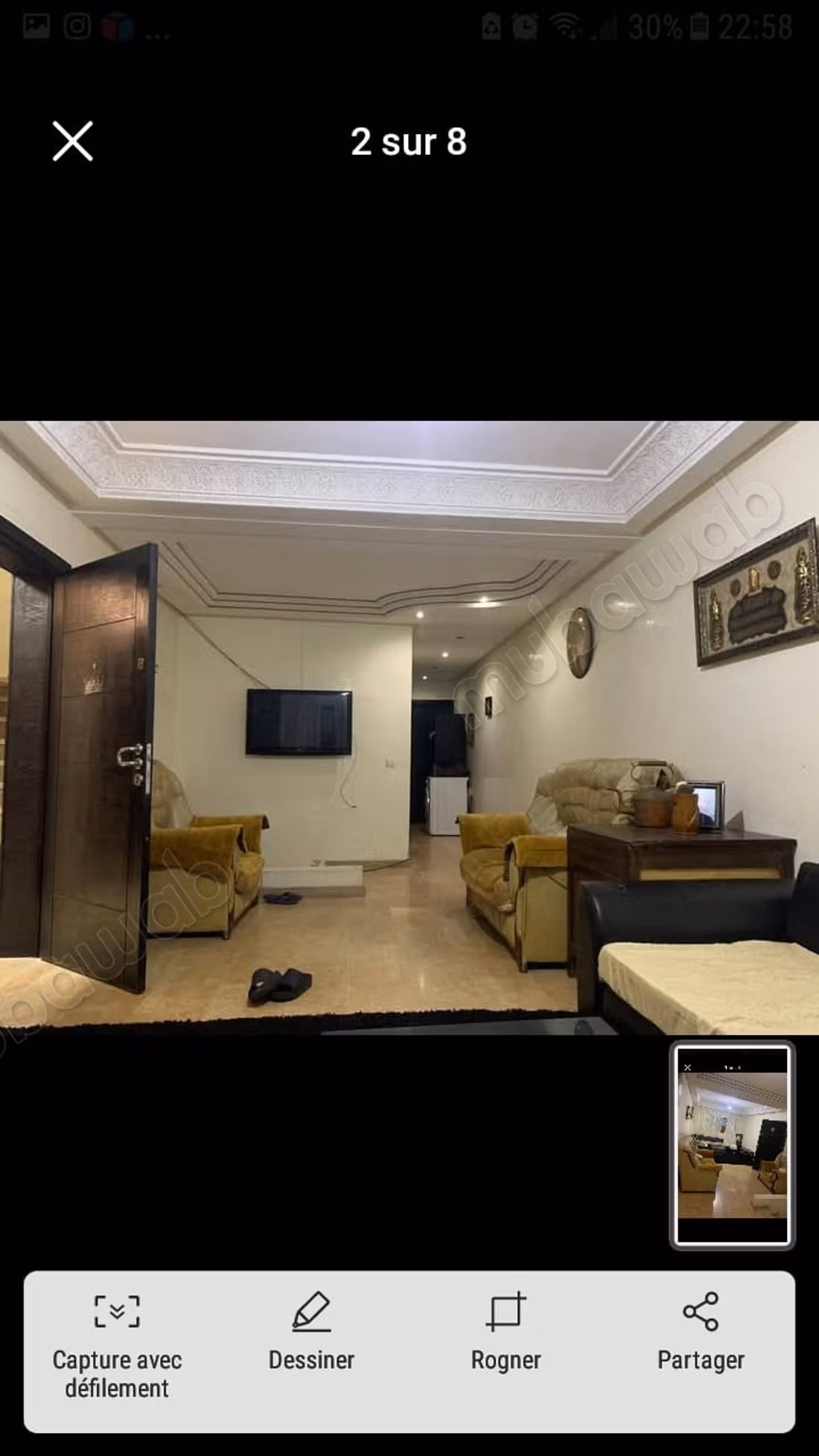 Appartement à vendre à Tacharouk Hay Al Walaa. 2 pièces. Terrasse et jardin