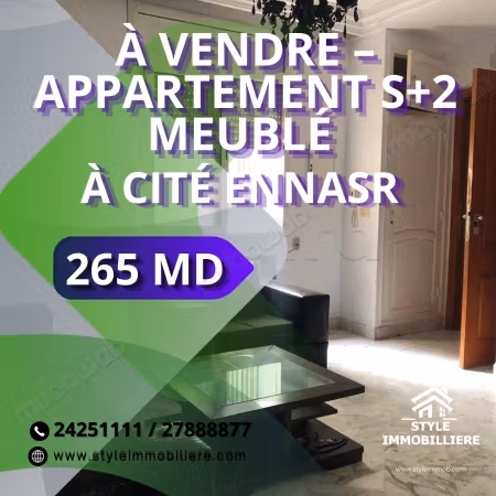 FOR SALE – Furnished S2 Apartment in Ennasr
