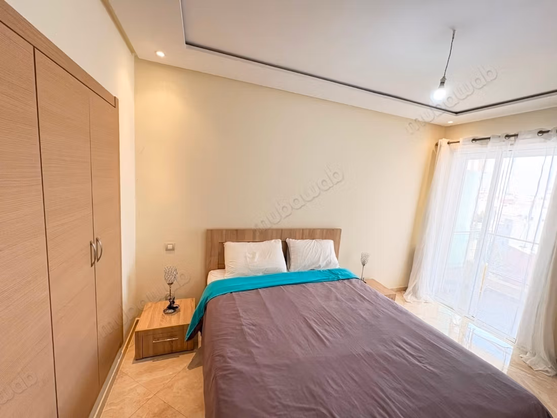 Appartement à louer à almasira résidence jardin d’agadir. 
2 belles chambres. 
Bien meublé