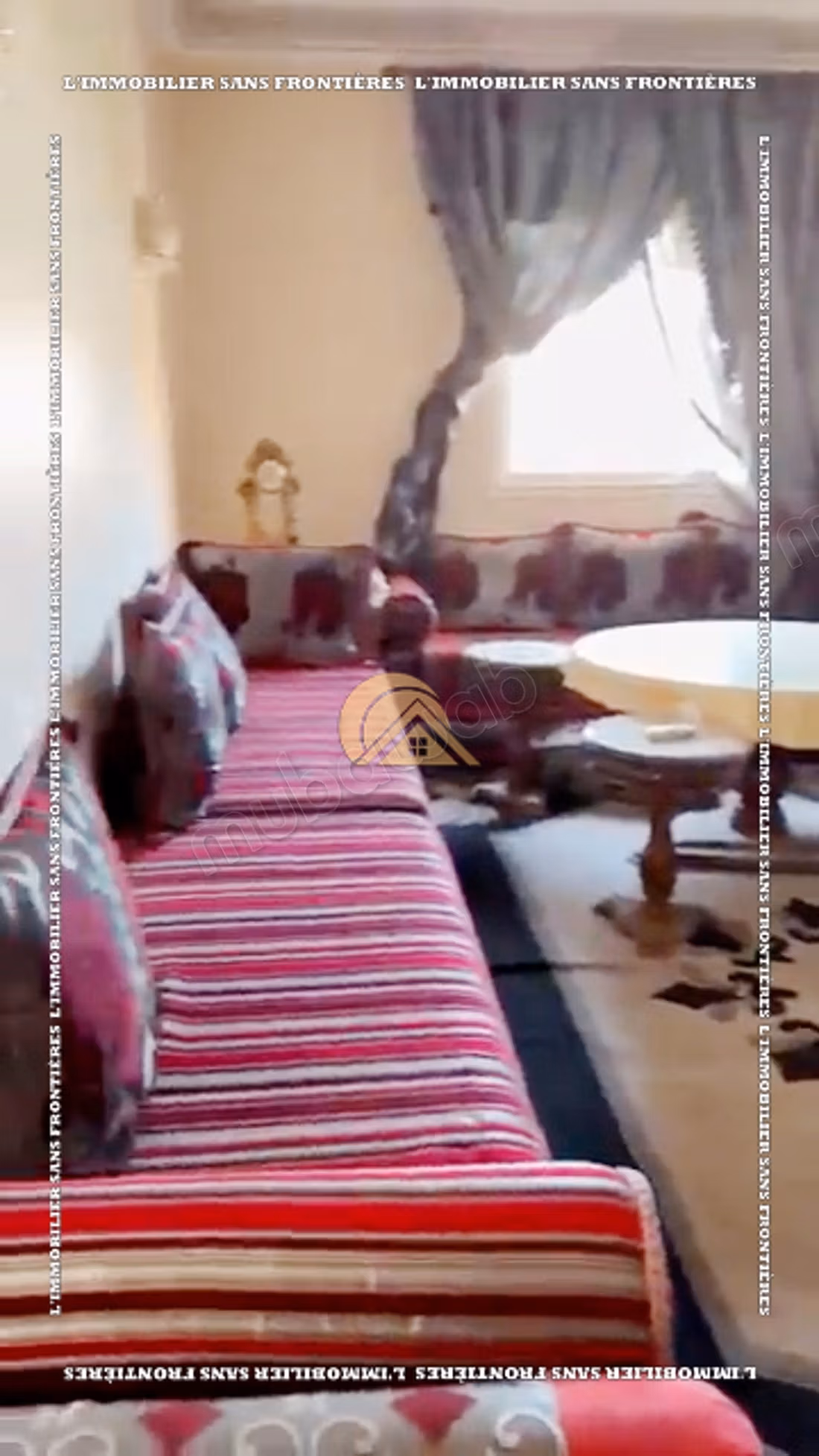 Appartement meublé de 77 m² à Azzouzia – 2 chambres, terrasse et résidence calme avec parking