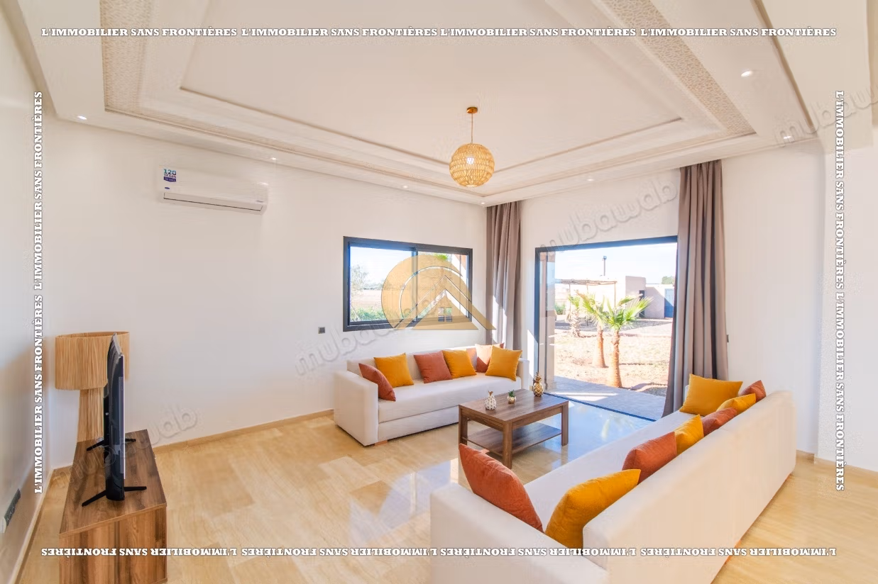 Villa privée sur 2 hectares à Bourrous Km 25 – 4 suites, piscine et vue Atlas