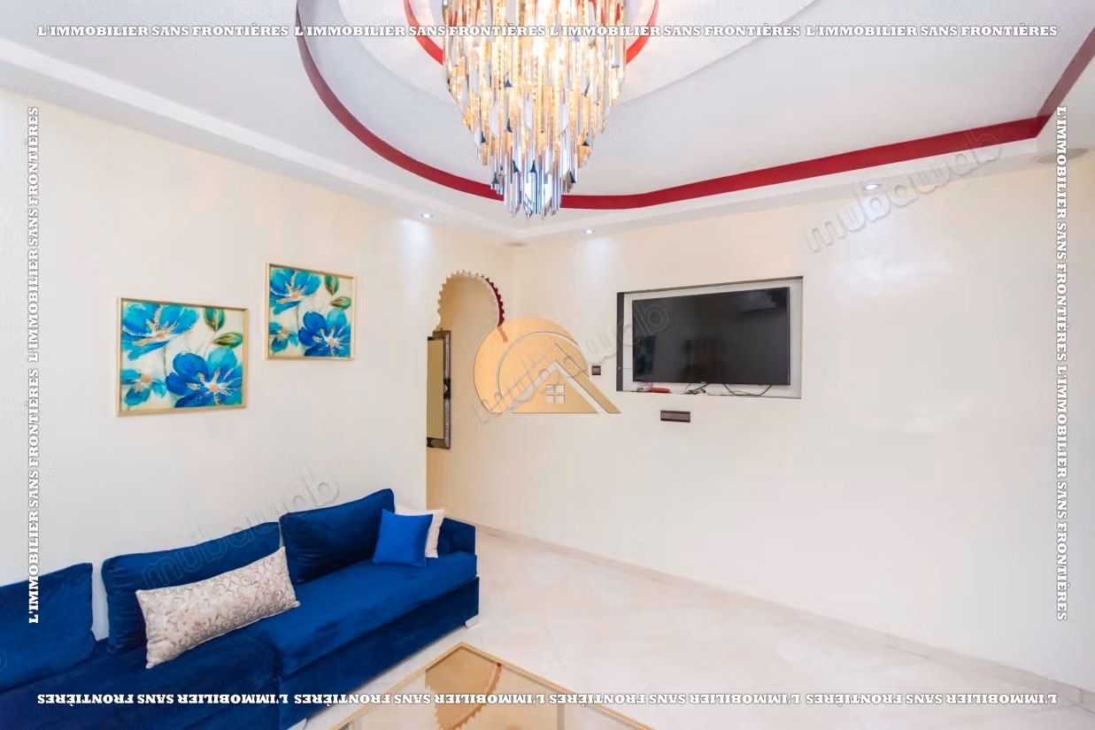 Appartement meublé de 90 m² à Hay Mabrouka – Grande terrasse, 2 chambres et jardin collectif