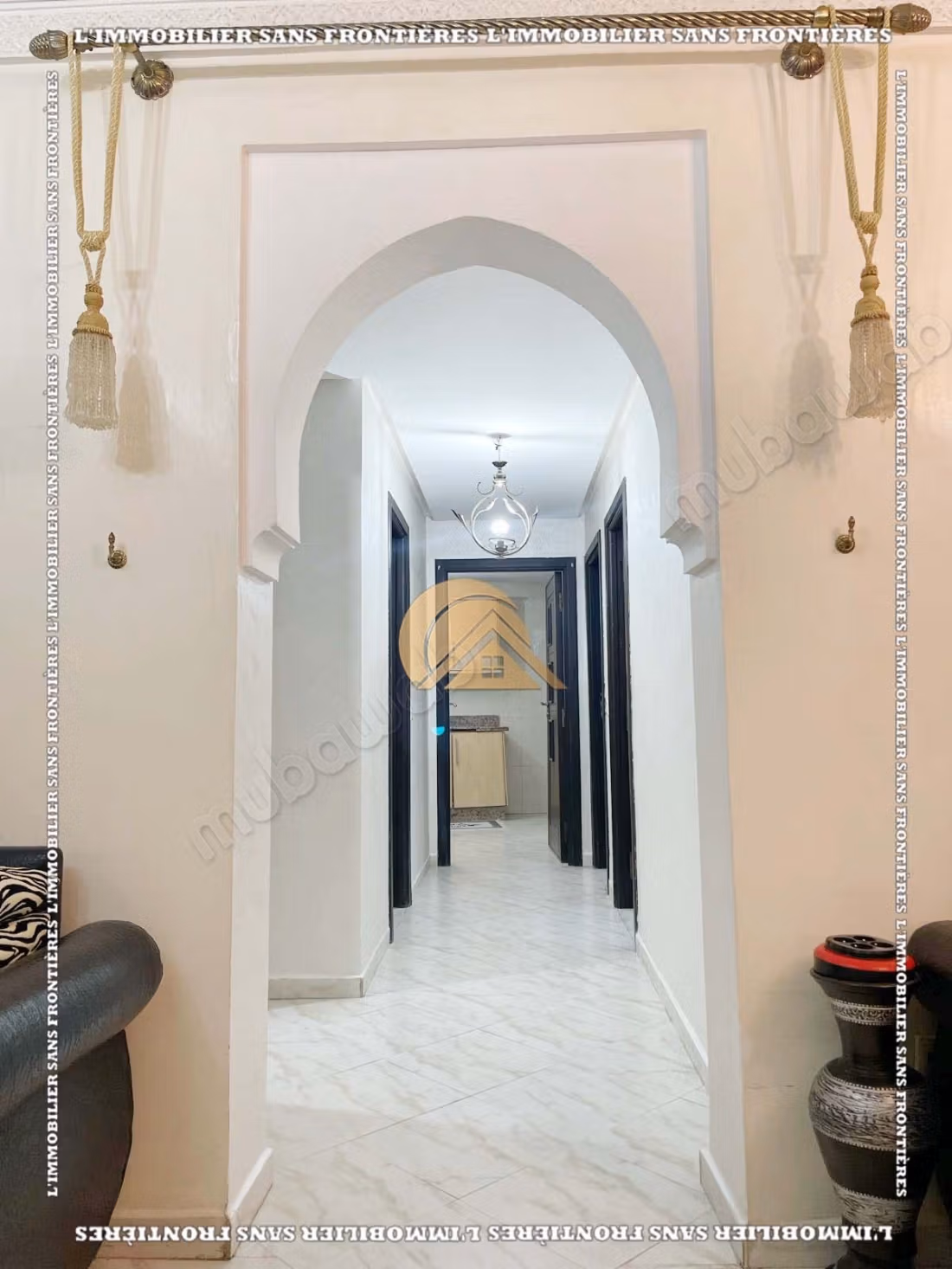 Appartement meublé de 99 m² Route de Casablanca – 2 chambres, 2 salles de bains et parking sous sol