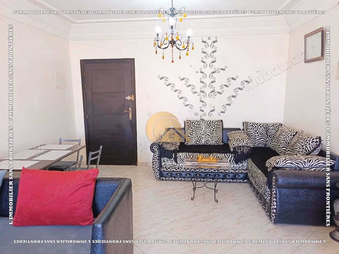 Appartement meublé de 99 m² Route de Casablanca – 2 chambres, 2 salles de bains et parking sous sol