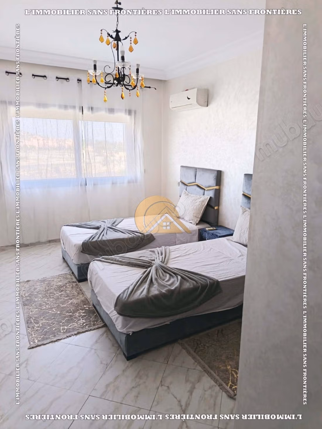 Appartement meublé de 99 m² Route de Casablanca – 2 chambres, 2 salles de bains et parking sous sol