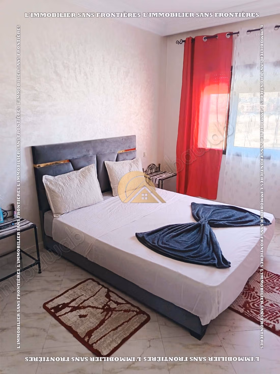 Appartement meublé de 99 m² Route de Casablanca – 2 chambres, 2 salles de bains et parking sous sol