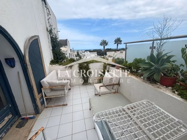 Duplex meublé S2 vue sur mer à Gammarth