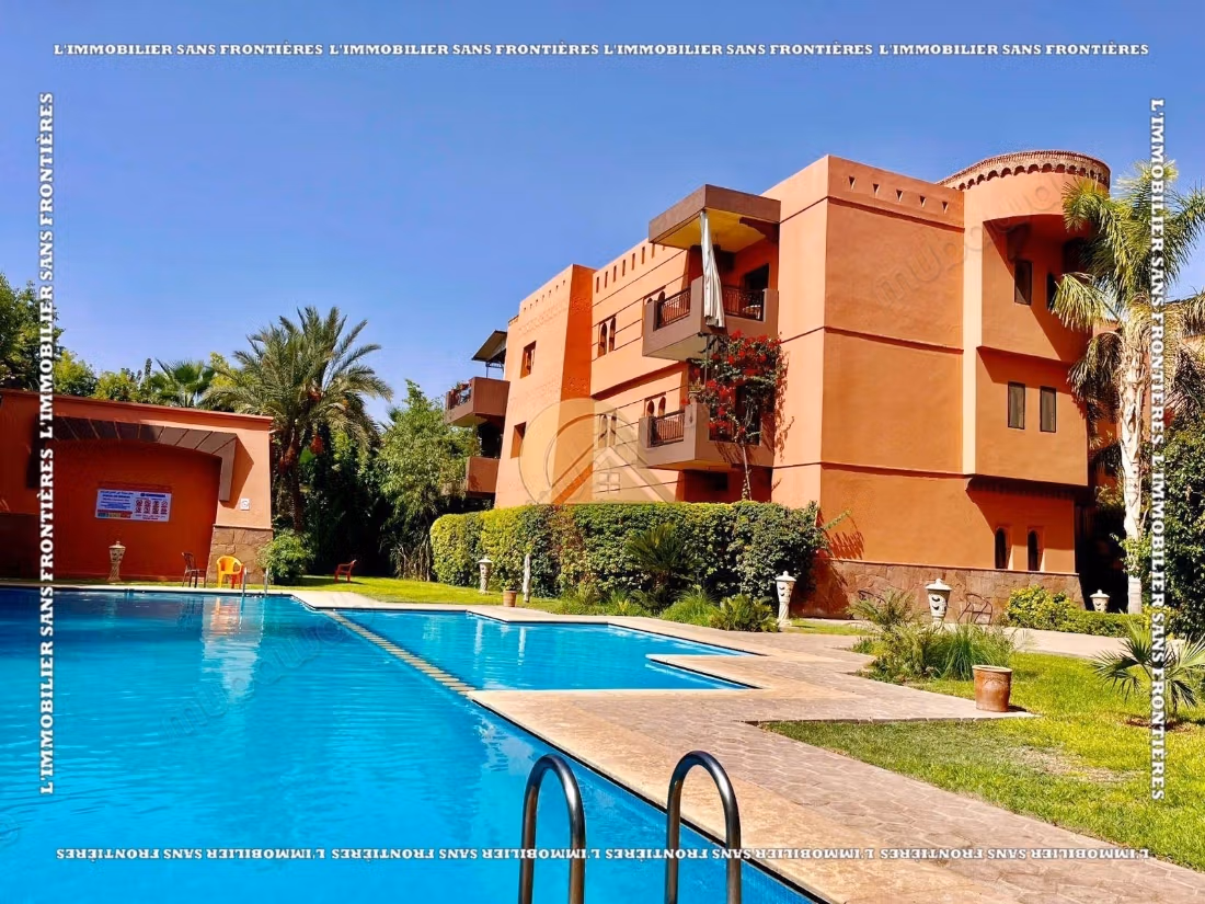 Appartement meublé de 95 m² à la Palmeraie – 2 chambres, terrasse, piscine et parking souterrain