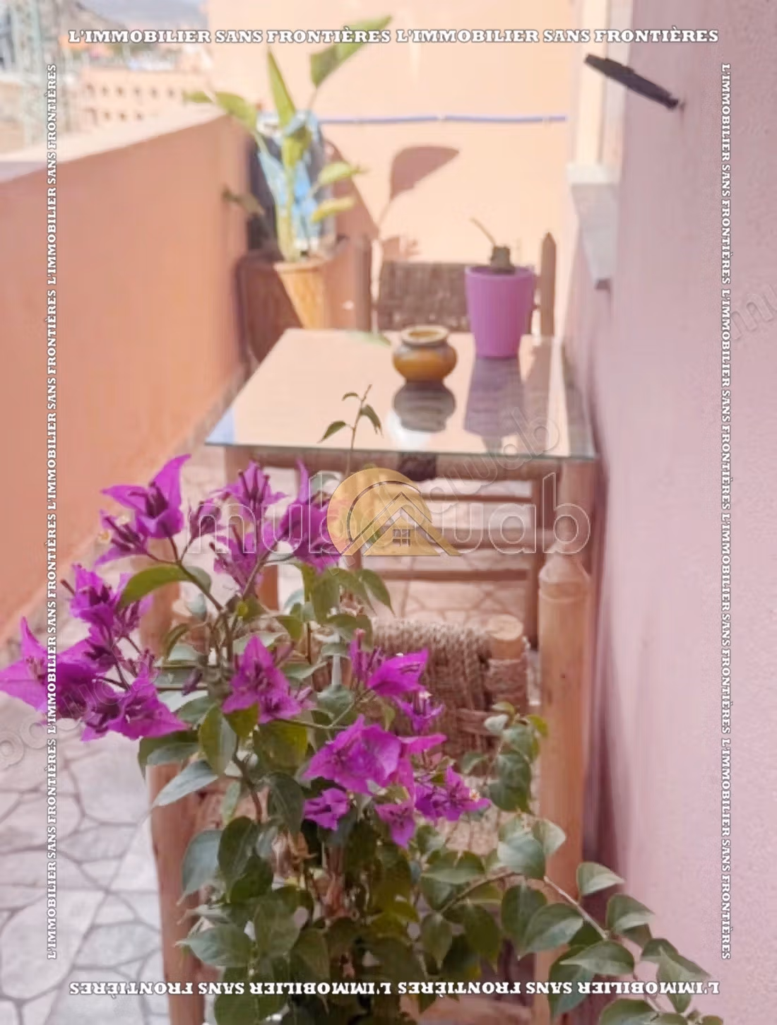 Appartement meublé de 50 m² Route de Casablanca – Grande terrasse, 5ème étage et résidence sécurisée