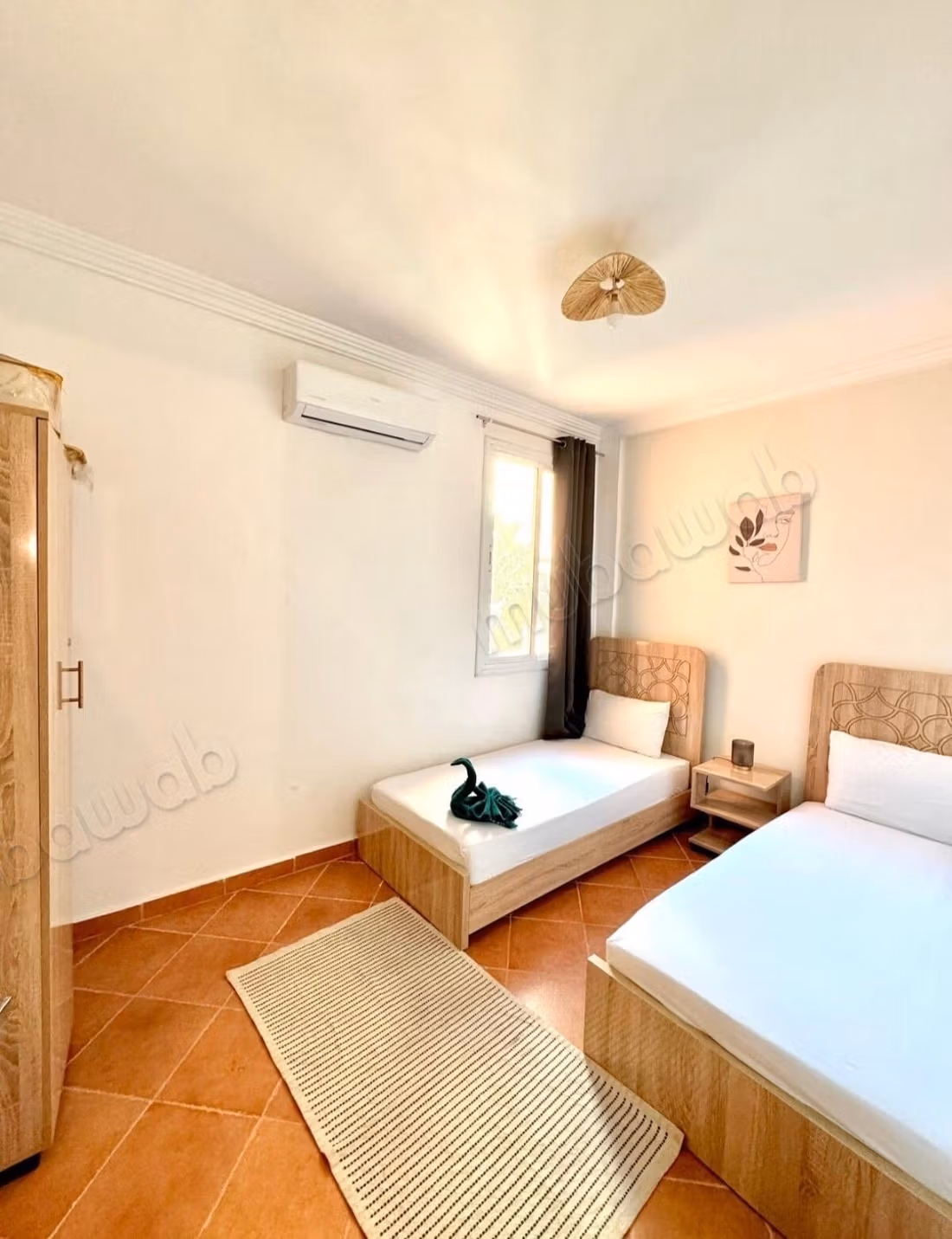 Location d'un appartement à Guéliz. 2 chambres agréables. Parking et jardin
