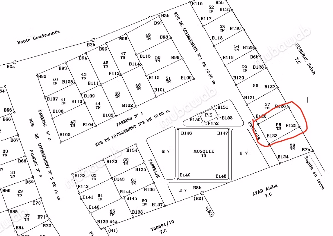 Lot à vendre à Béni Mellal 101 m² R2 autorisé