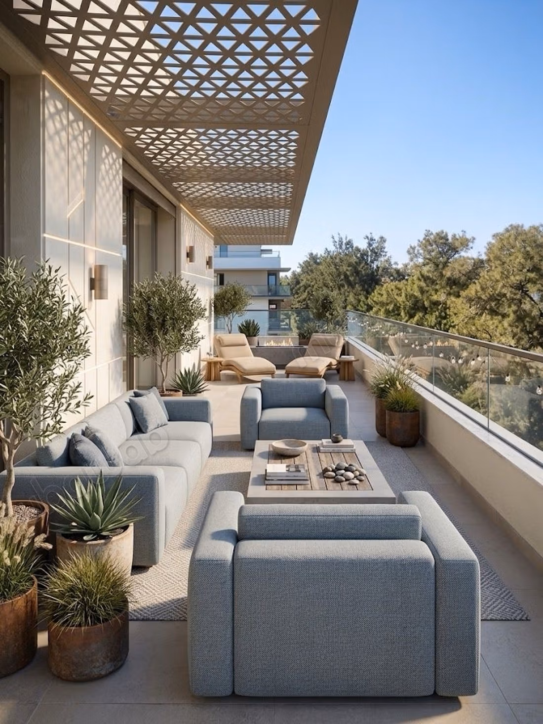 Appartement à louer à ORANGERAIE Souissi. Dimension 180 m². Piscine et service de gardien