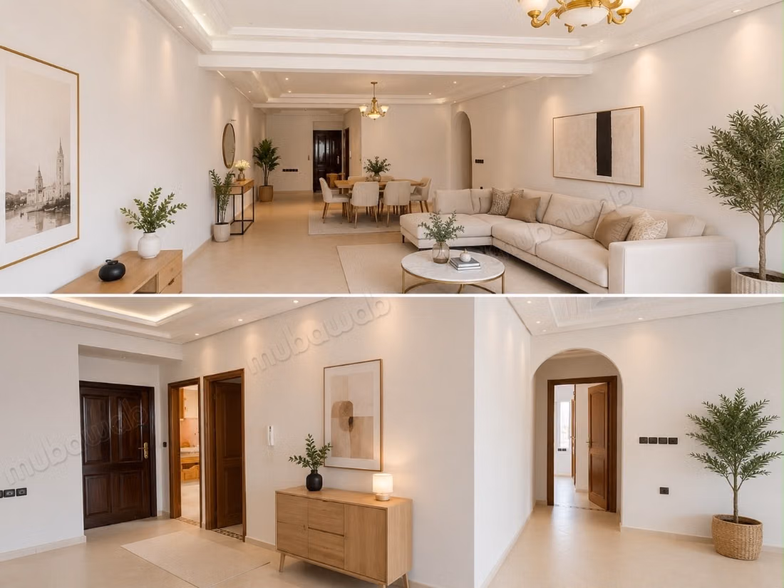 Superbe appartement à vendre à Fes Jdid. 5 pièces confortables. Concierge et climatisation