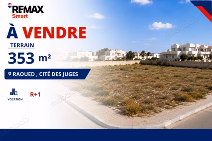 For Sale – Land 353 m² in Raoued, City of Judges