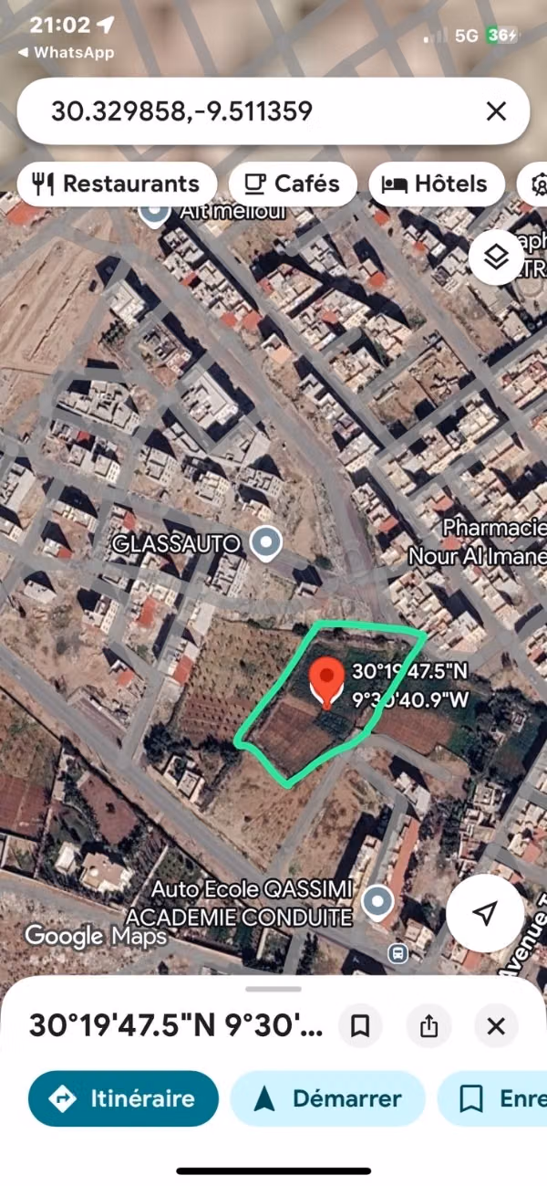 Venta de terreno en Ait Melloul. Superficie de 4084 m²