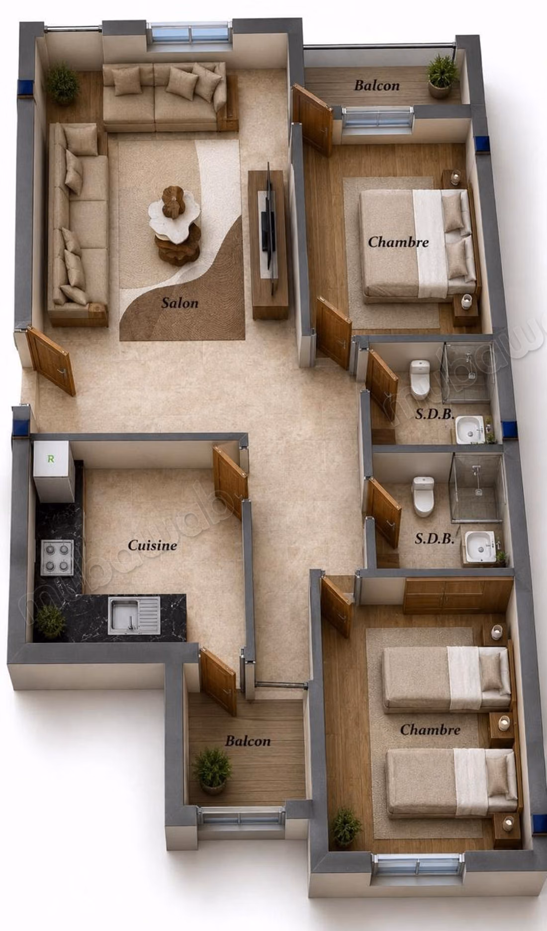 Appartementen om te kopen in Route Nationale Assilah. 2 Kamers