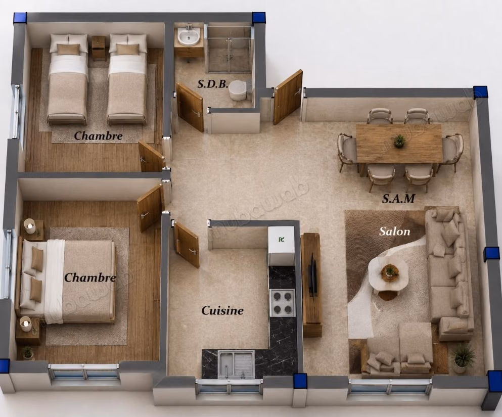 Nu kopen: appartementen in Route Nationale Assilah. Oppervlakte 71 m²