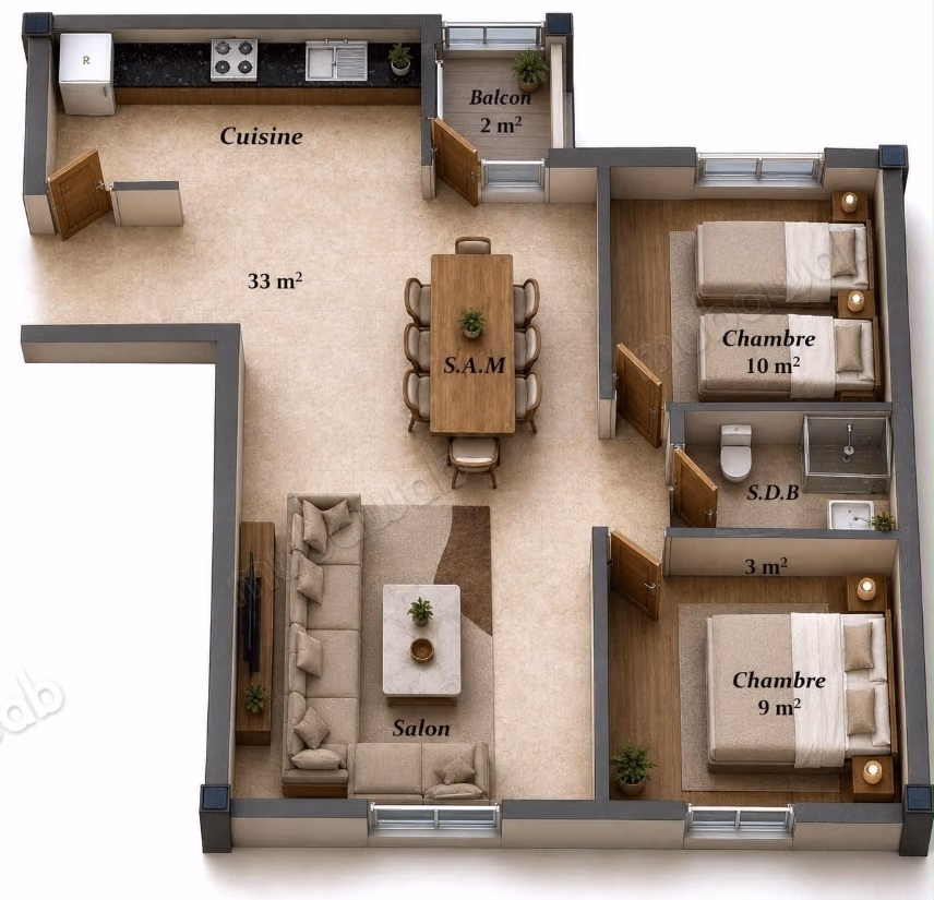 Kopen: appartementen in Route Nationale Assilah. 2 Kamers