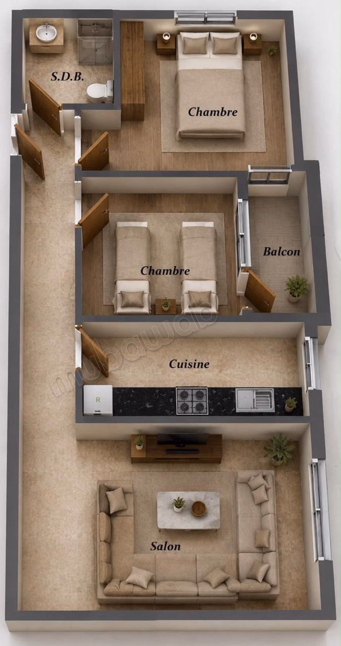 Koopappartementen in Route Nationale Assilah. 3 Kamers