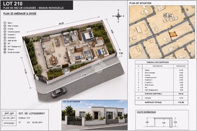 Terrain habitation ind. En vente