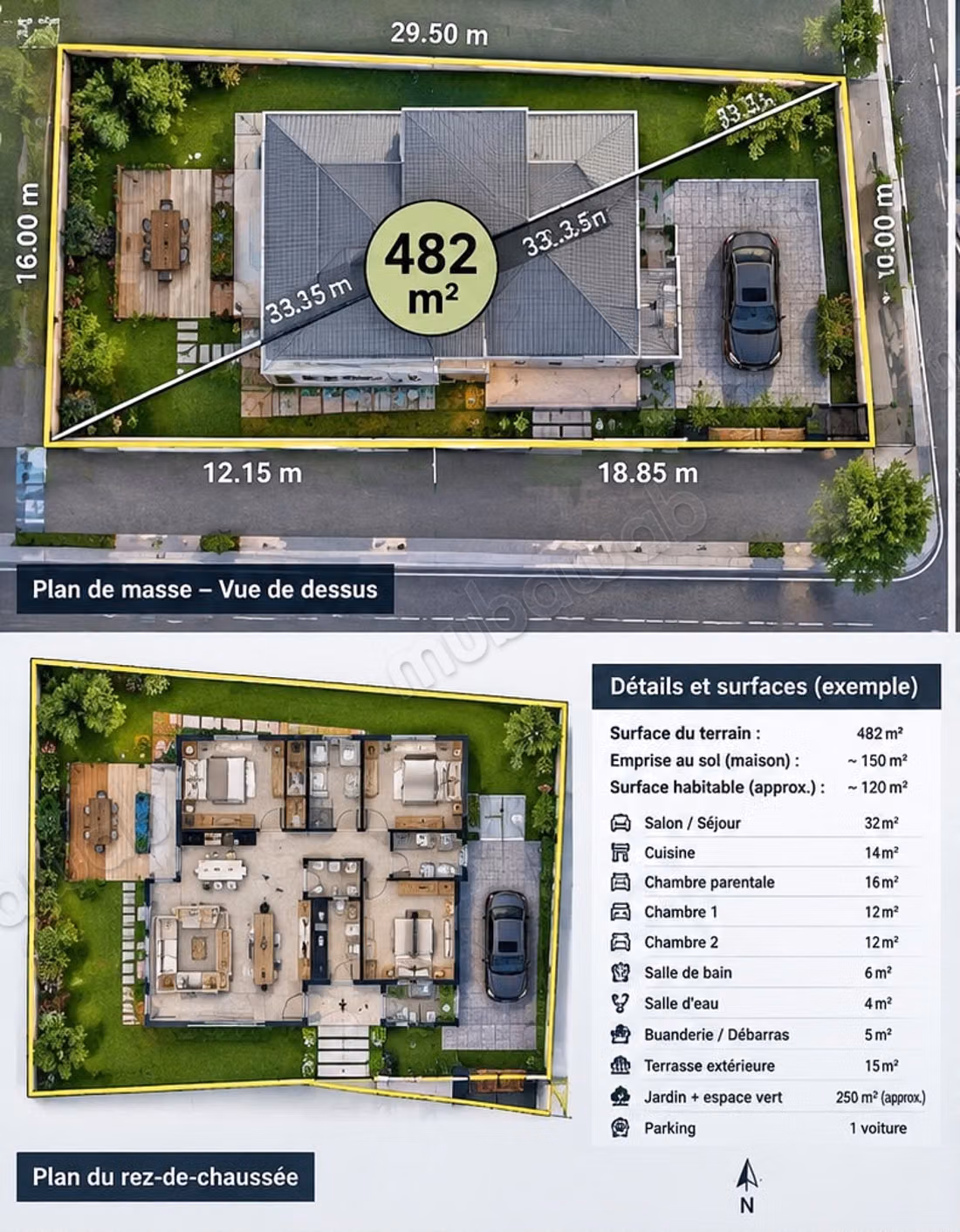 Terrain habitation ind. En vente