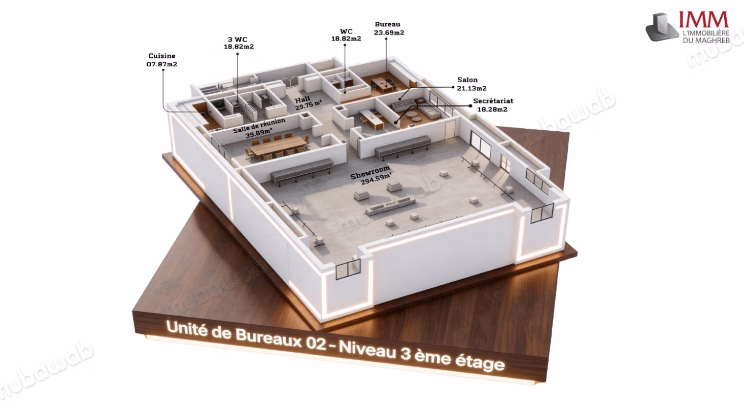 Bureaux RDC et Mezzanine a louer Lac 2