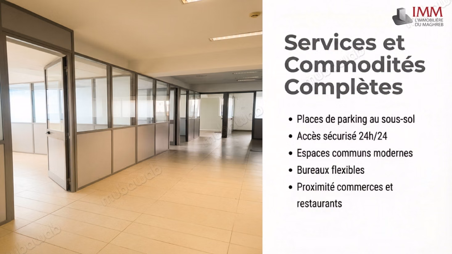 Bureaux RDC et Mezzanine a louer Lac 2